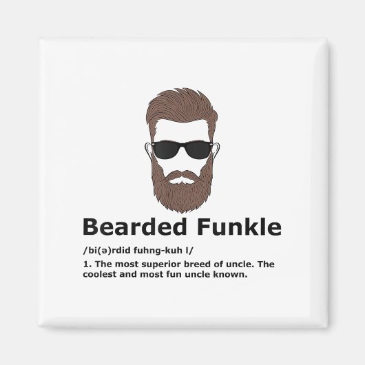 Bearded Funkle Shirt Funny Uncle Definition Magneet (Voorkant)