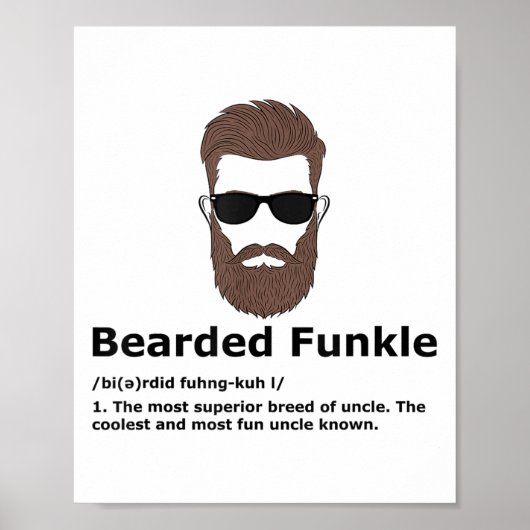 Bearded Funkle Shirt Funny Uncle Definition Poster (Voorkant)