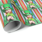 Bearded Iers Man met vierbladige klavers Cadeaupapier (Rol Hoek)