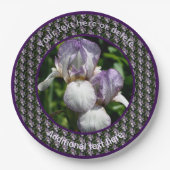 Bearded Iris Bloemen Gepersonaliseerde Partij Papieren Bordje (Voorkant)