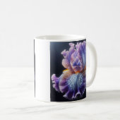Bearded Iris Floral Paarse en Blauw Koffiemok (Voorkant rechts)