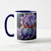 Bearded Iris Floral Paarse en Blauw Mok (Links)