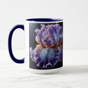 Bearded Iris Floral Paarse en Blauw Mok