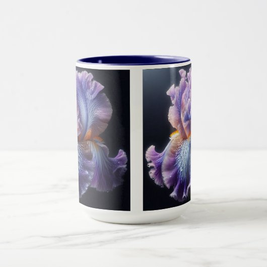 Bearded Iris Floral Paarse en Blauw Mok (Midden)