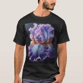 Bearded Iris Floral Paarse en Blauw T-shirt
