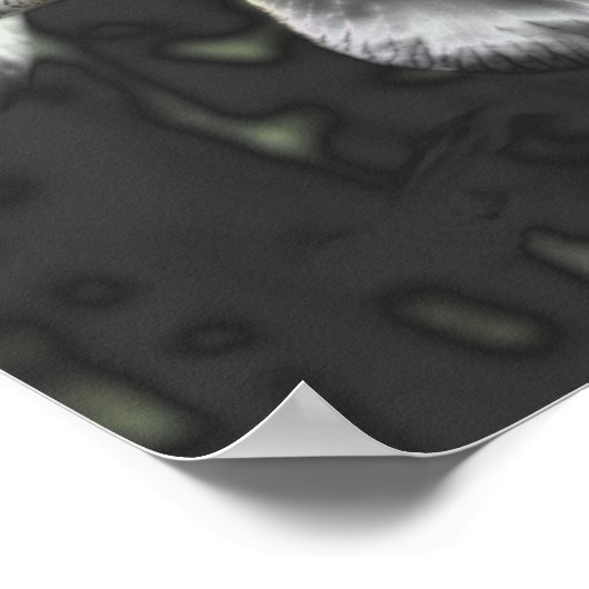 Bearded Iris Flower Pair Metallic Abstracte kunst Poster (Hoek)