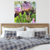 Bearded Iris Flowers Canvas Afdruk (Insitu (Slaapkamer))