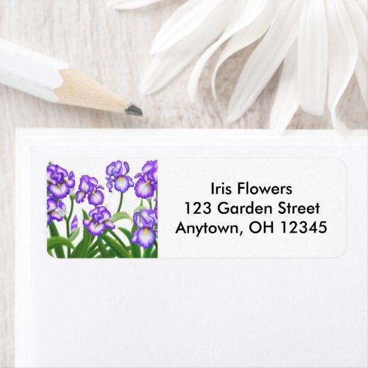 Bearded Iris Flowers Label (Insitu)