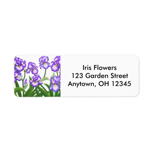 Bearded Iris Flowers Label (Voorkant)