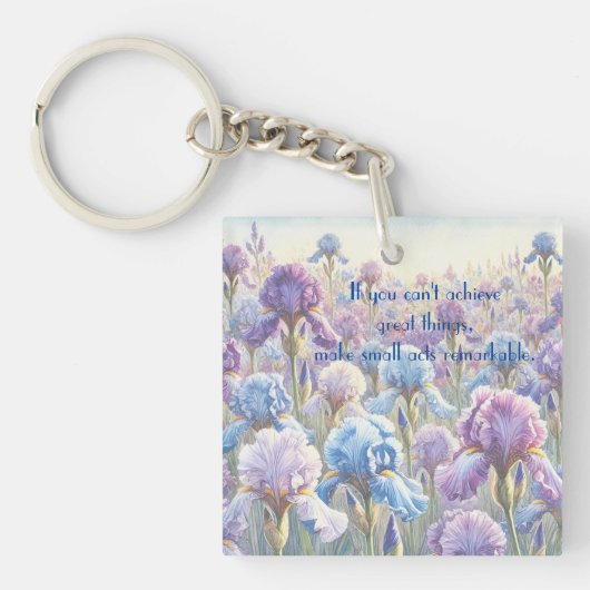Bearded Iris & Quote Sleutelhanger (Voorkant)