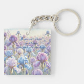 Bearded Iris & Quote Sleutelhanger (Achterkant)