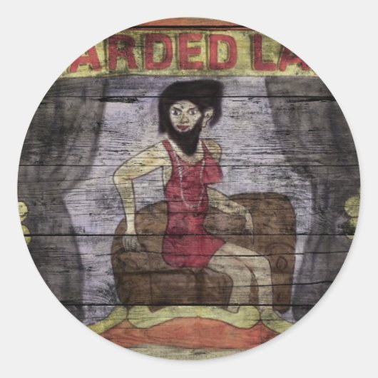 Bearded Lady  Canival Banner Ronde Sticker (Voorkant)