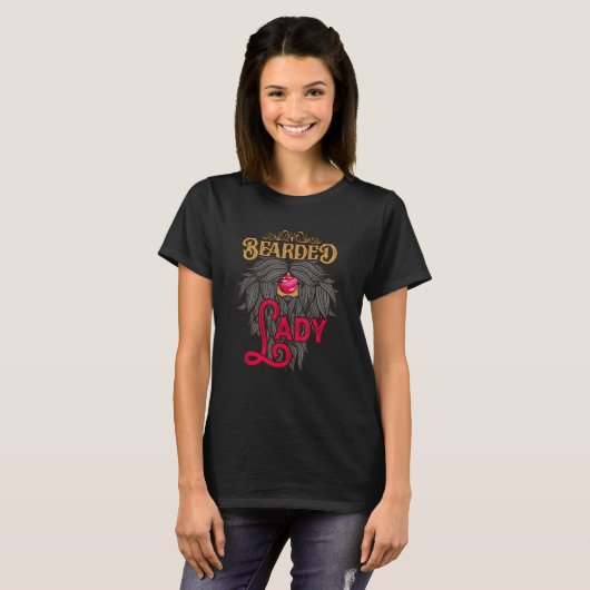 Bearded Lady Lips Circus Costume Beared T-shirt (Voorkant volledig)