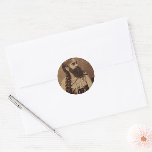 Bearded Lady Ronde Sticker (Envelop)