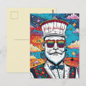 Bearded Man Mode Portret Briefkaart (Voorkant / Achterkant)