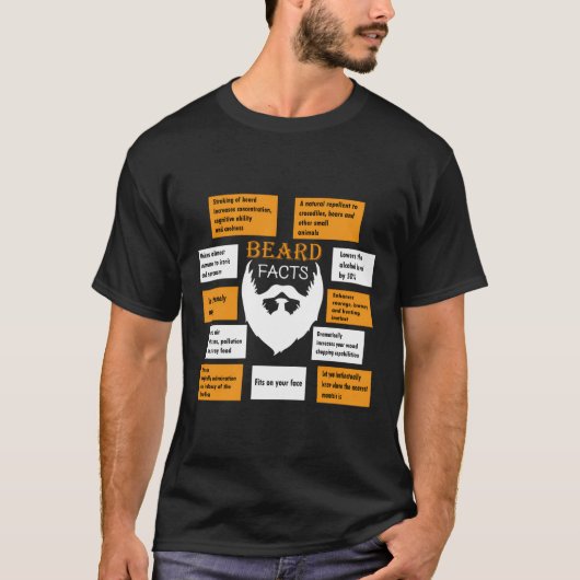 Bearded Mannen Gift Funny Beard Fact T-shirt (Voorkant)