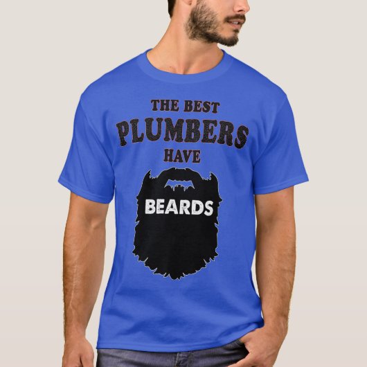 bearded Plumber men beards plumbing birthday T-shirt (Voorkant)