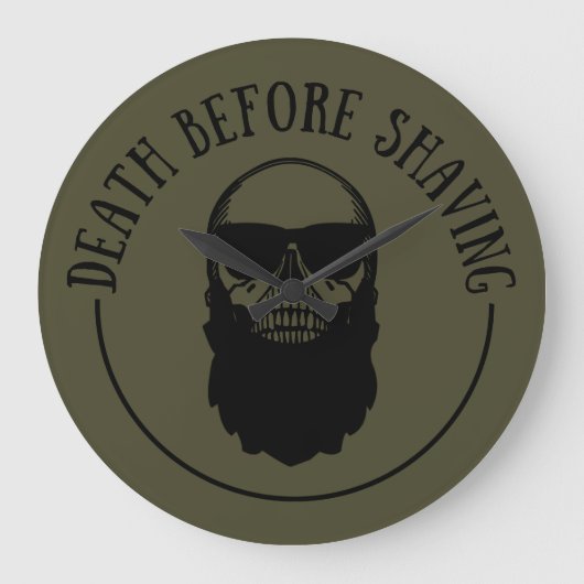 Bearded quotes grappige baard gezegden geschenken grote klok (Voorkant)