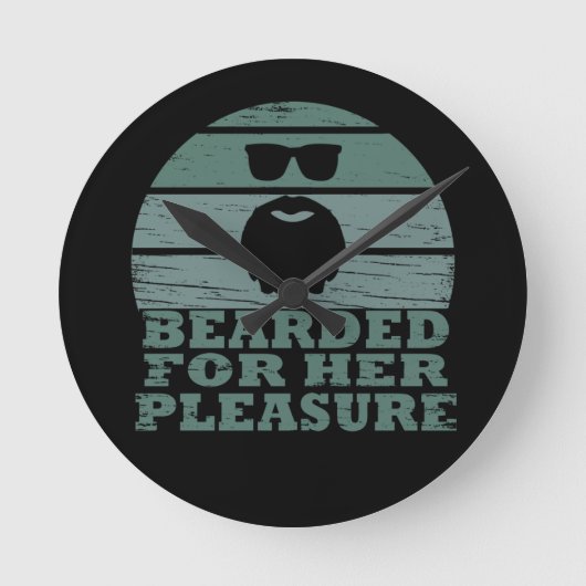Bearded quotes grappige baard gezegden geschenken ronde klok (Voorkant)