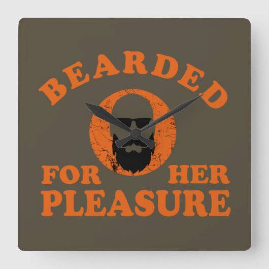 Bearded quotes grappige baard gezegden geschenken vierkante klok (Voorkant)