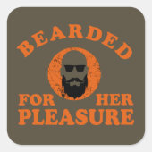 Bearded quotes grappige baard gezegden geschenken vierkante sticker (Voorkant)