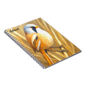 Bearded Reedling Bird Art Notebook | Wildlife Jour Notitieboek (Rechterzijde)
