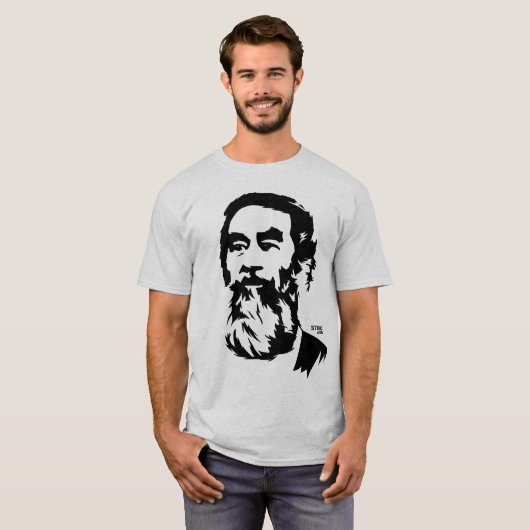 Bearded Saddam Hussein Portrait T-Shirt (Voorkant volledig)