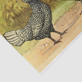 Bearded Silver Polish Hen en Rooster  Boerderij Tissuepapier (Detail)