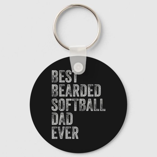Bearded Softball Papa Vaders Dag Sleutelhanger (Voorkant)