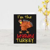 Bearded Turkey Matching Family Group Thanksgiving  Kaart (Gele Bloem)