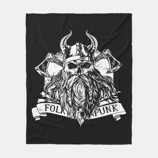 Bearded Viking Warrior Fleece Deken (Voorkant)