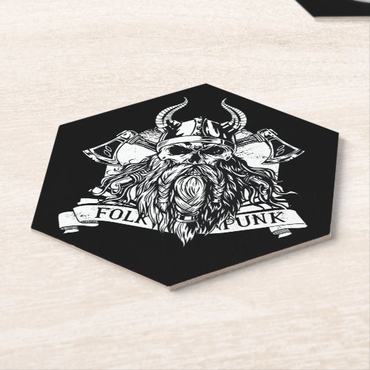 Bearded Viking Warrior Kartonnen Onderzetters (Schuin)
