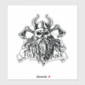 Bearded Viking Warrior Sticker (Vel)