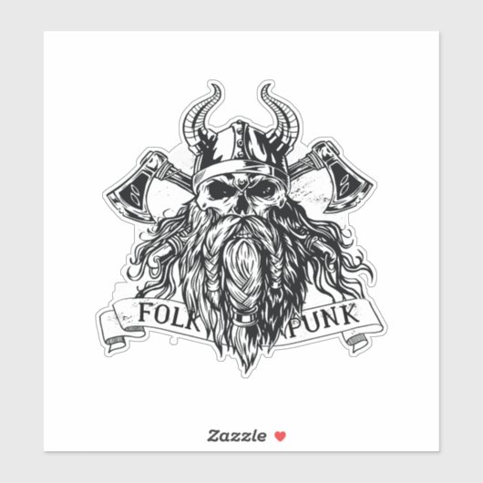 Bearded Viking Warrior Sticker (Vel)