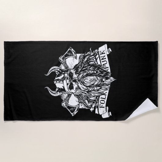 Bearded Viking Warrior Strandlaken (Voorkant)