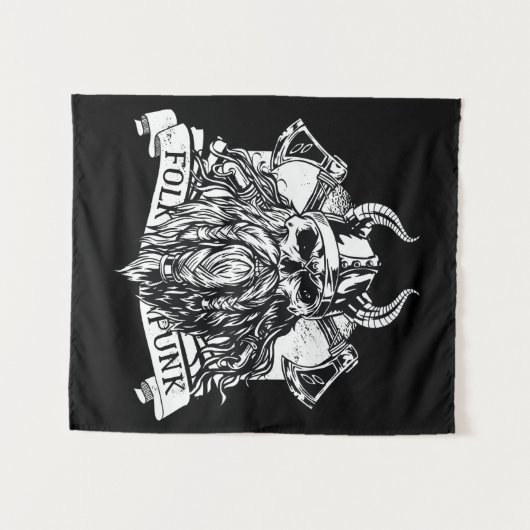 Bearded Viking Warrior Wandkleed (Voorkant (horizontaal))