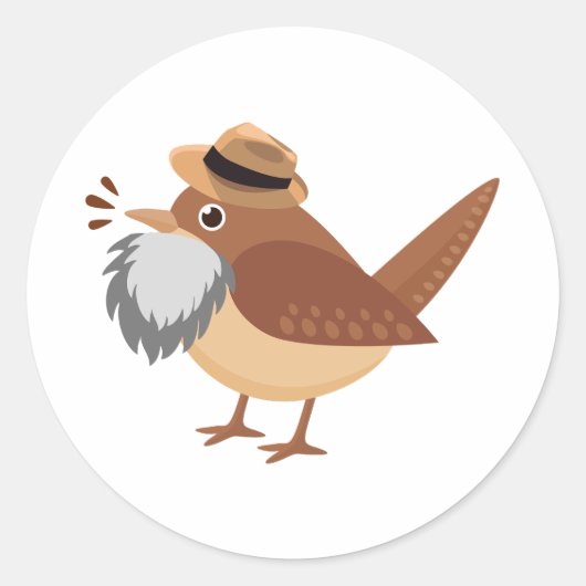 Bearded Vogel met Grijze Baard Sticker (Voorkant)
