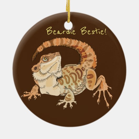 Beardie Bestie! Keramisch Ornament (Achterkant)