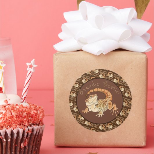 Beardie Bestie! Ronde Sticker (Feest)