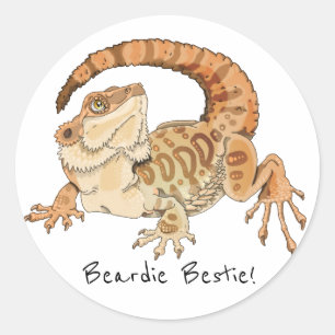 Beardie Bestie! Ronde Sticker