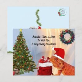 Beardie-Claus - Bearded Dragon Christmas Briefkaart