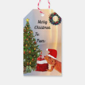 Beardie-Claus - Bearded Dragon Santa Cadeaulabel (Achterkant)