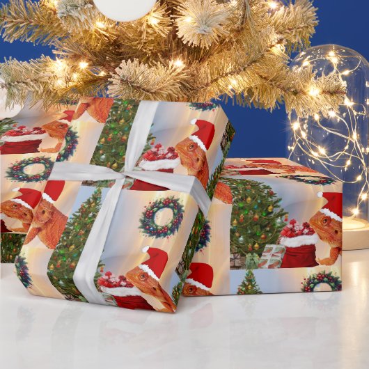 Beardie-Claus - Bearded Dragon Santa Cadeaupapier (Feestdagen)