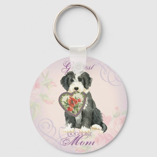 Beardie Heart mama Sleutelhanger (Voorkant)