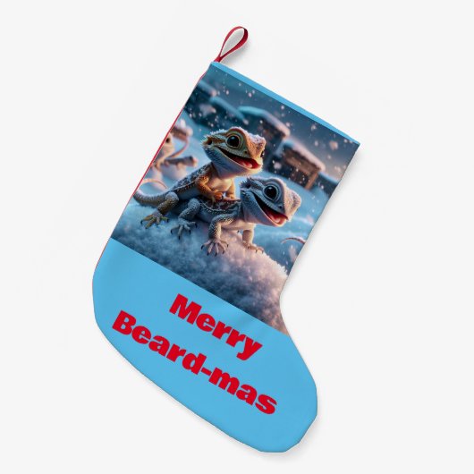 Beardie Kerstkous Kleine Kerstsok (Voorkant (Hangend))