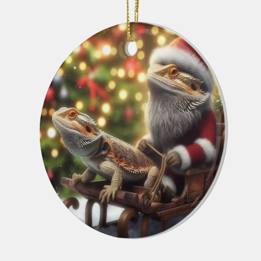 Beardie Kerstversiering Keramisch Ornament (Links)