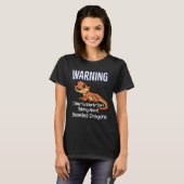Beardie mam Cute Lizard Warning Quote Beardie Dra T-shirt (Voorkant volledig)