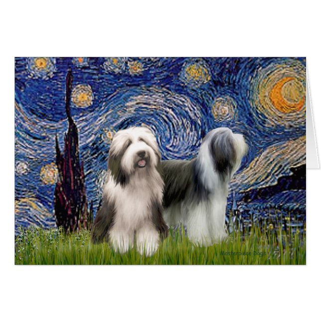 Beardie Pair 1 - Sterrennacht - Gepersonaliseerd (Voorkant Horizontaal)