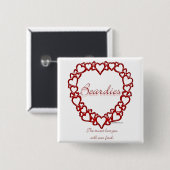 Beardie True Love Vierkante Button 5,1 Cm (Voorkant /achterkant)