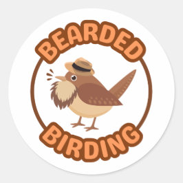 Bearding Birding met Bruine Baard Sticker